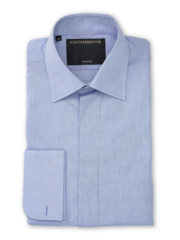 favourbrook Lilac Blue Poplin Cotton Gatsby Shirt
