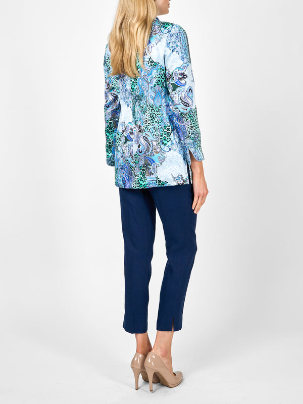 Favourbrook Lounge Jacket Blue Dharma Silk Satin