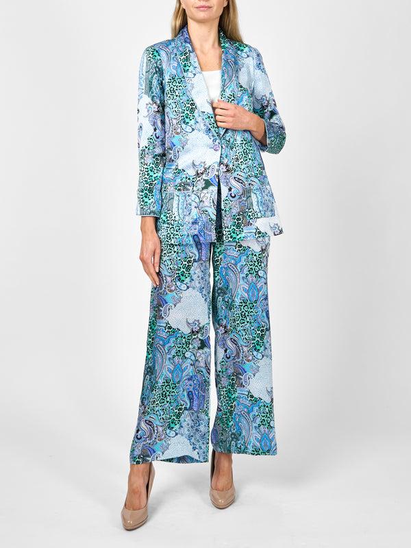 Favourbrook Lounge Jacket Blue Dharma Silk Satin