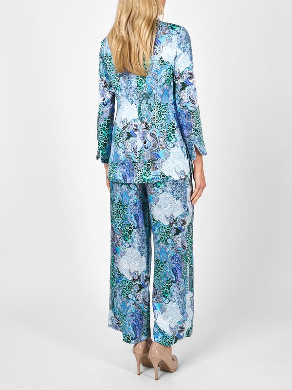 Favourbrook Lounge Jacket Blue Dharma Silk Satin