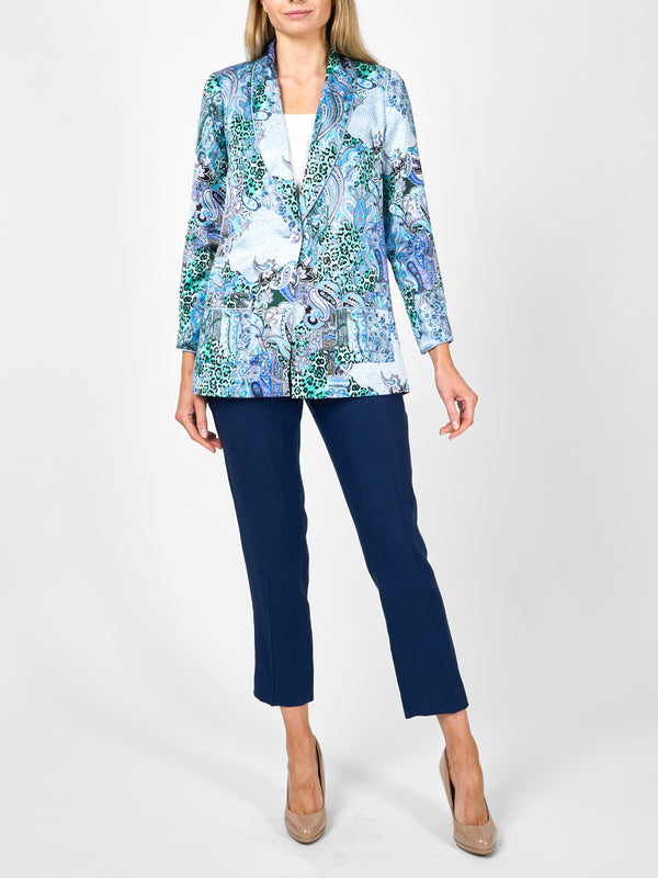 favourbrook Lounge Jacket Blue Dharma Silk Satin