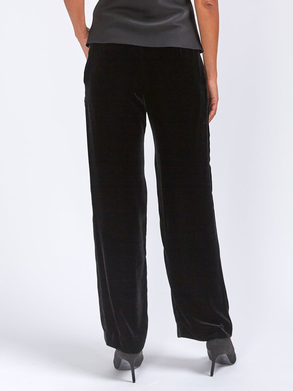 Favourbrook Lounge Trousers Black Silk Velvet