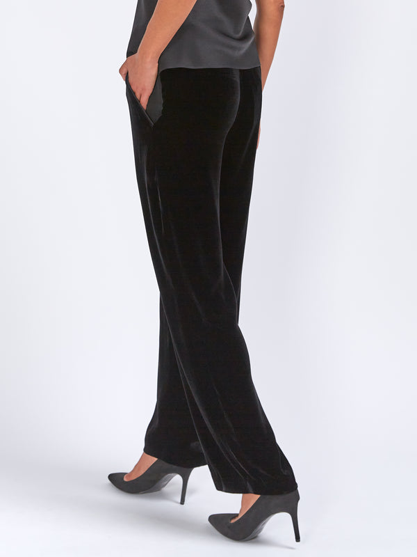 Favourbrook Lounge Trousers Black Silk Velvet
