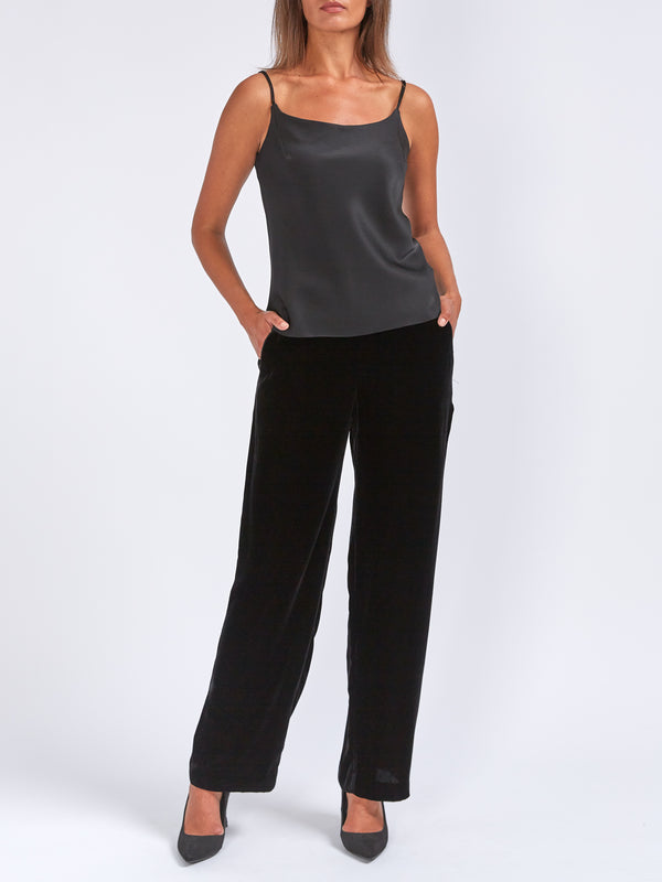 Favourbrook Lounge Trousers Black Silk Velvet