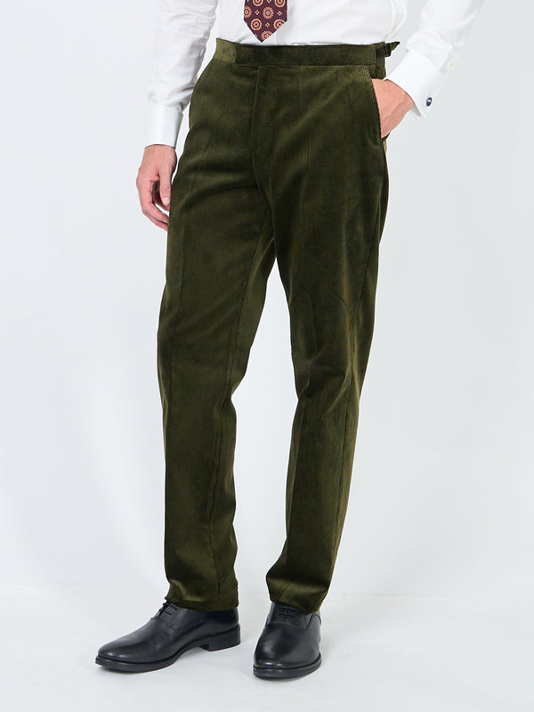 favourbrook Moss Green Hatfield Cord Dress Trouser