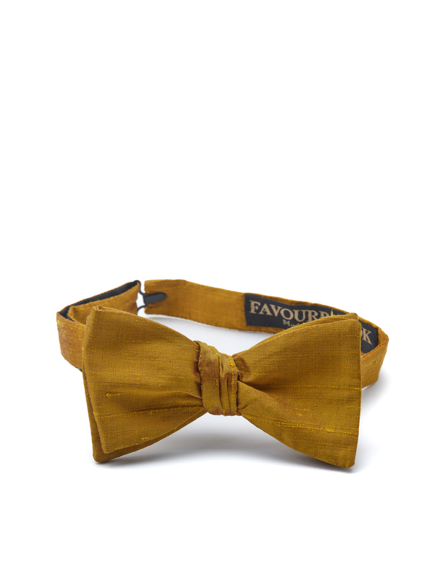 favourbrook Mustard Douppion Silk Bow Tie
