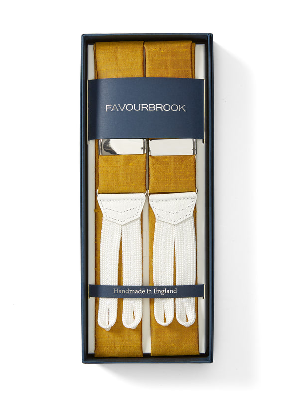 favourbrook Mustard Douppion Silk Braces