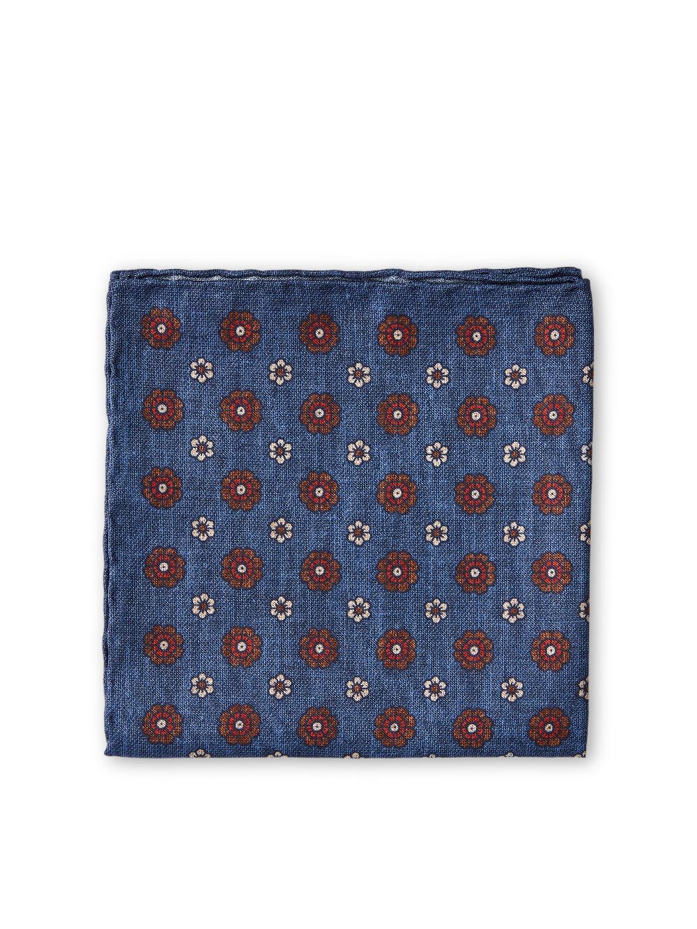 Favourbrook Navy Chartwell Silk Pocket Square