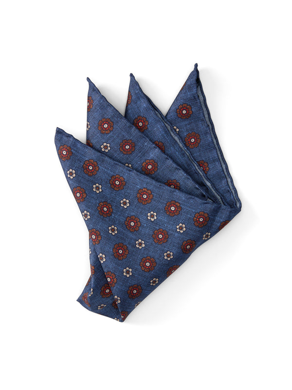 favourbrook Navy Chartwell Silk Pocket Square