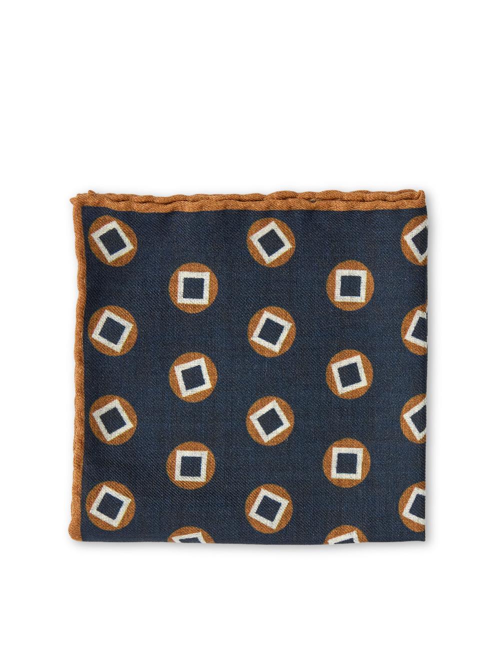 Favourbrook Navy Clivedon Silk Pocket Square
