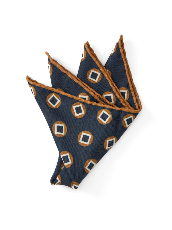favourbrook Navy Clivedon Silk Pocket Square