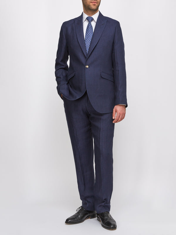 favourbrook Navy Ethan Herringbone Ebury Jacket