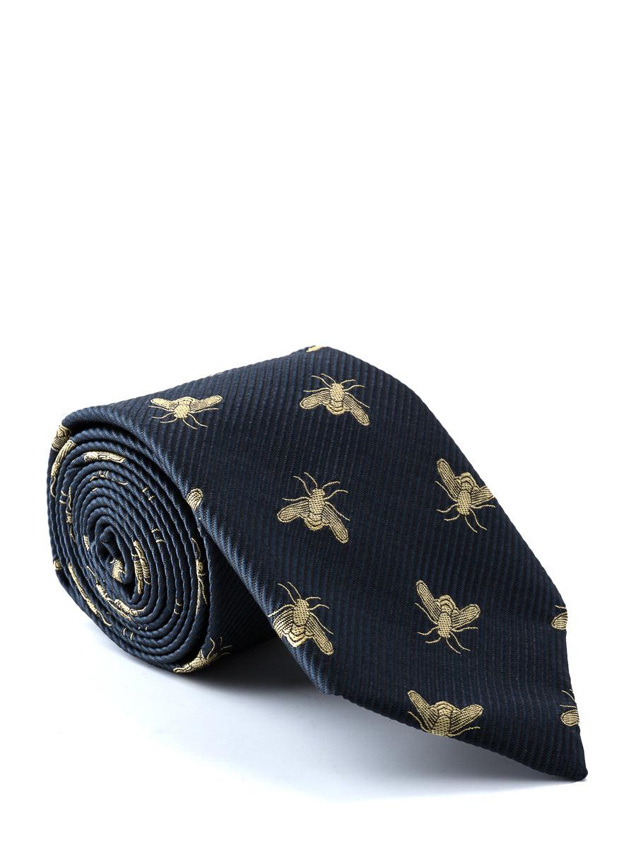 Favourbrook Navy Gold Bees Silk Tie