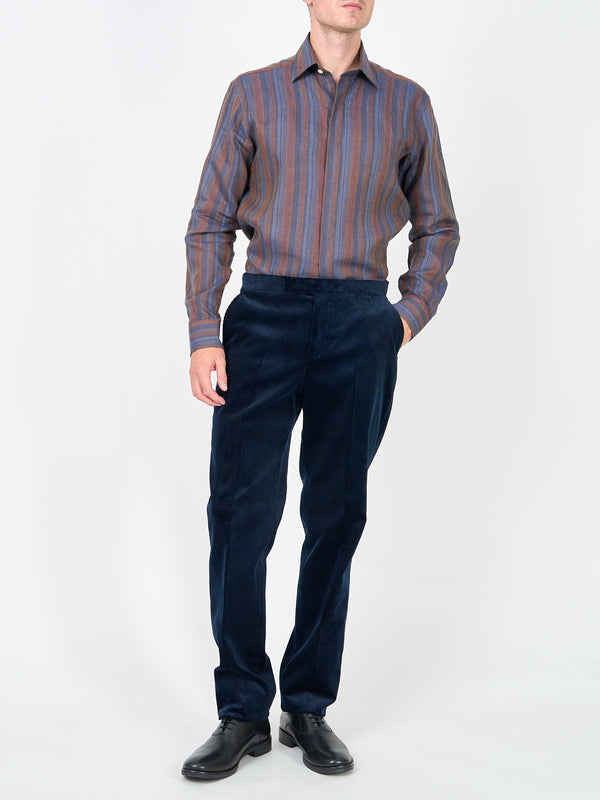 Favourbrook Navy Hatfield Cord Dress Trouser