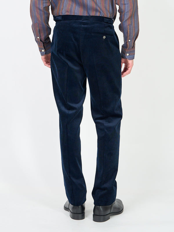 Favourbrook Navy Hatfield Cord Dress Trouser