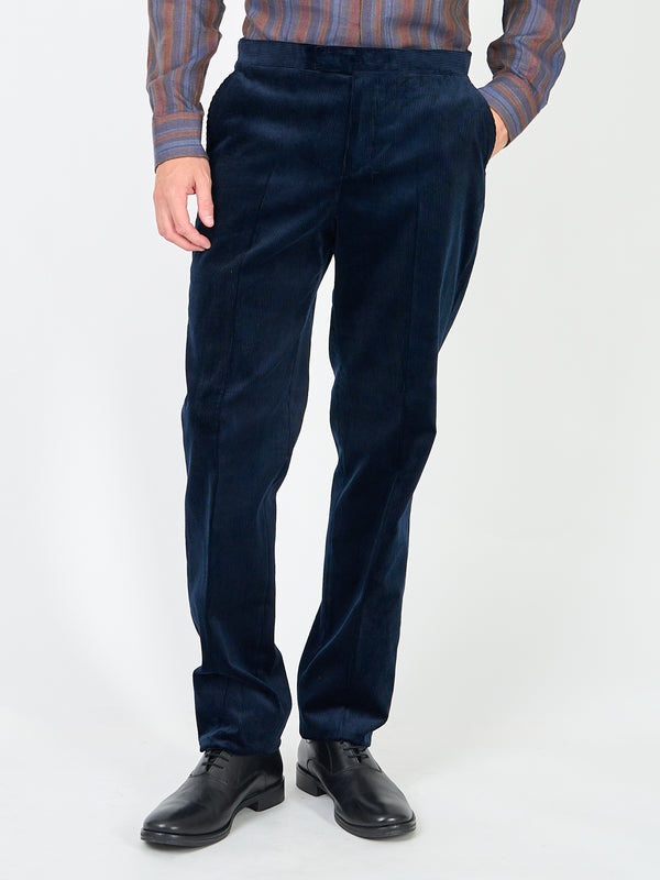 favourbrook Navy Hatfield Cord Dress Trouser