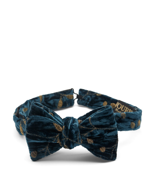 favourbrook Navy Lurex Berries Silk/Rayon Bow Tie