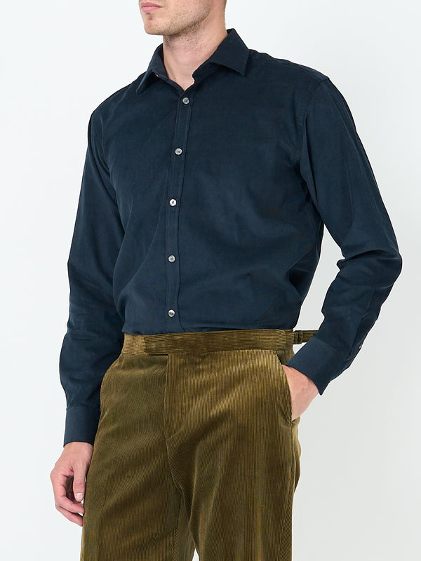Favourbrook Navy Mersey Cord Burlington Shirt