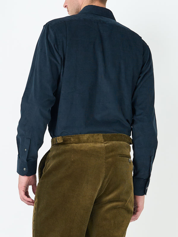 Favourbrook Navy Mersey Cord Burlington Shirt