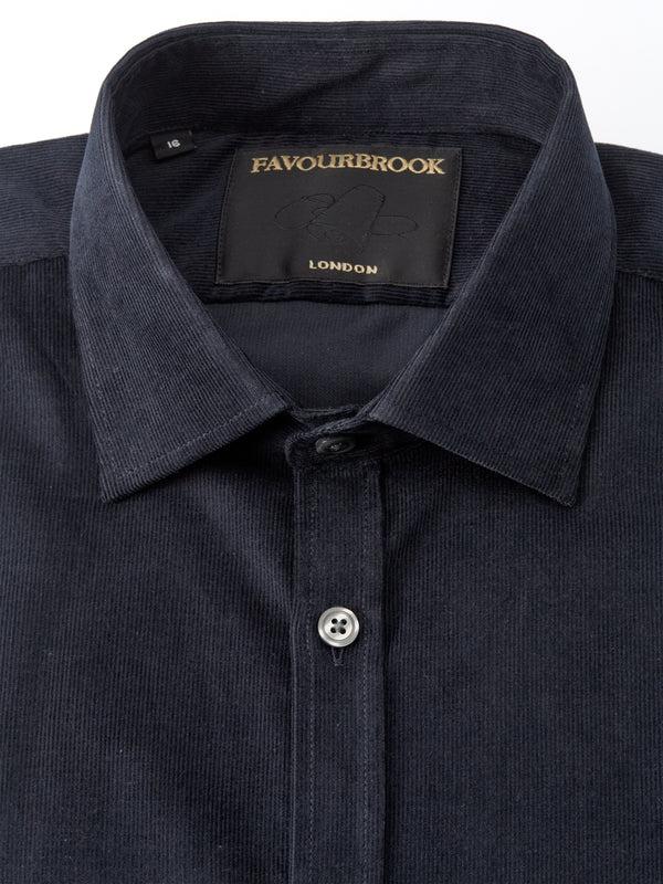 Favourbrook Navy Mersey Cord Burlington Shirt