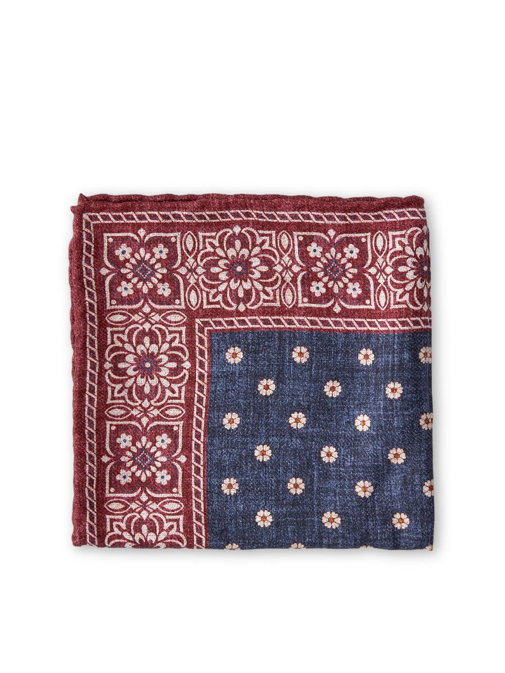 Favourbrook Navy Osterley Silk Pocket Square