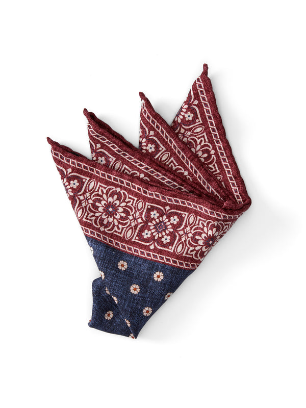 favourbrook Navy Osterley Silk Pocket Square