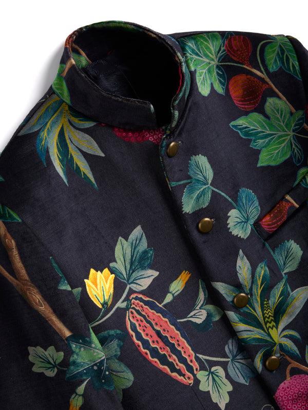 Favourbrook Navy Regency Velvet Nehru Jacket