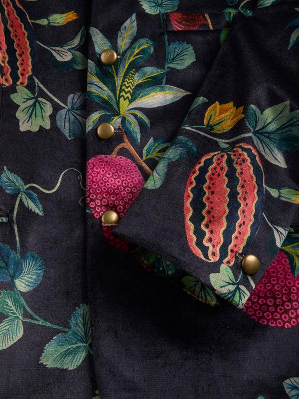 Favourbrook Navy Regency Velvet Nehru Jacket