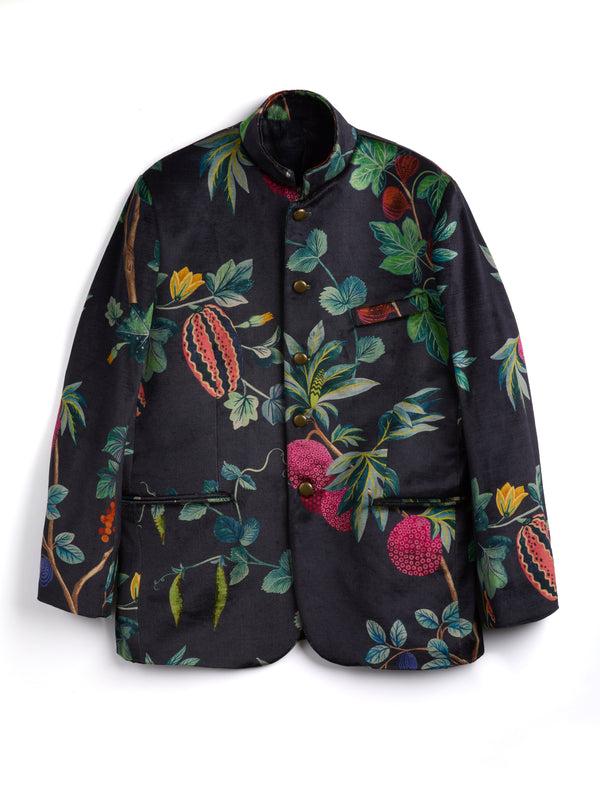 favourbrook Navy Regency Velvet Nehru Jacket