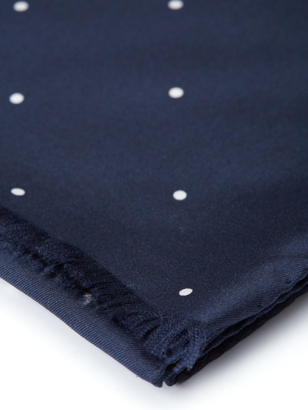 Favourbrook Navy Spot Silk Scarf