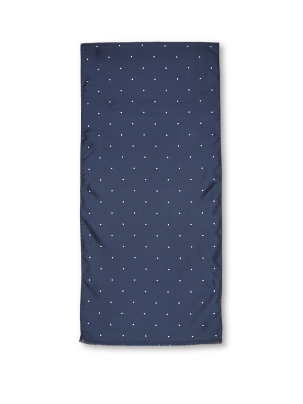 favourbrook Navy Spot Silk Scarf