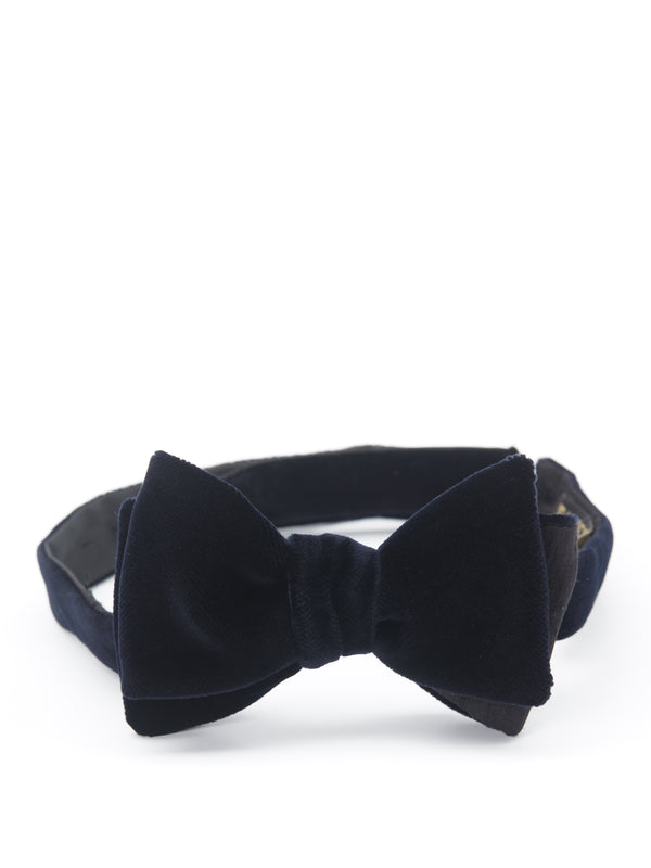 favourbrook Navy Velvet Bow Tie