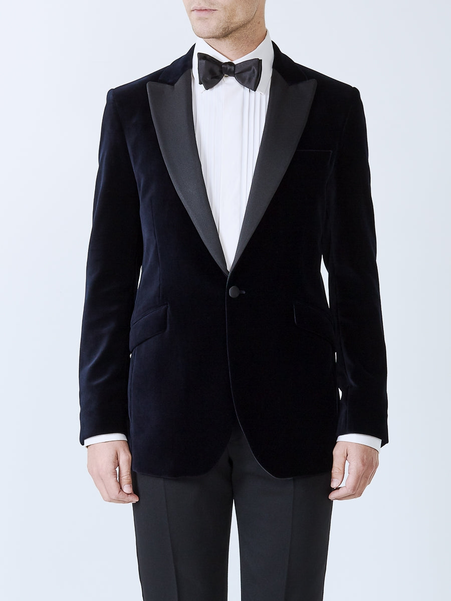 Favourbrook Navy Velvet Cotton Dinner Jacket