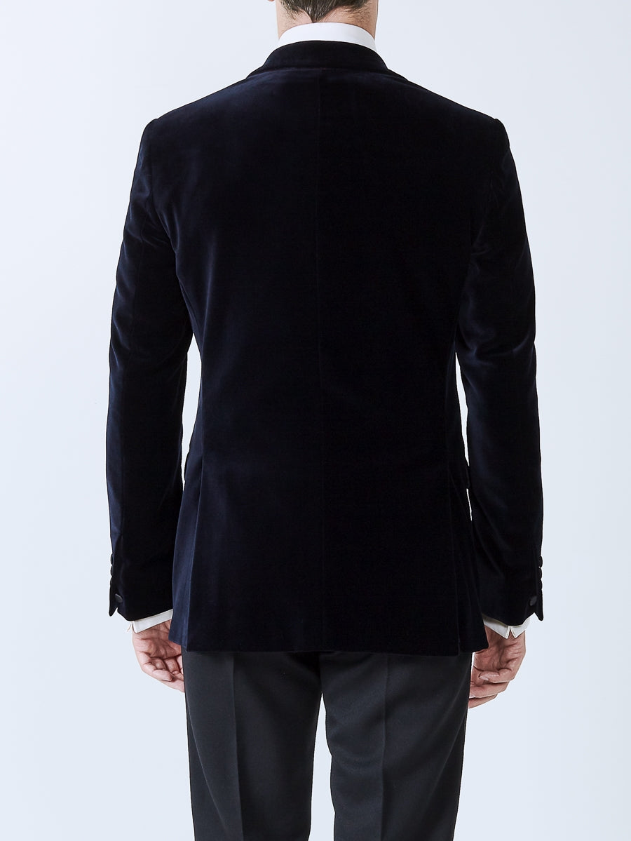 Favourbrook Navy Velvet Cotton Dinner Jacket