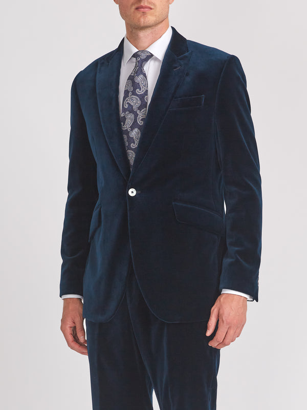 Favourbrook Navy Velvet Cotton Newport Jacket