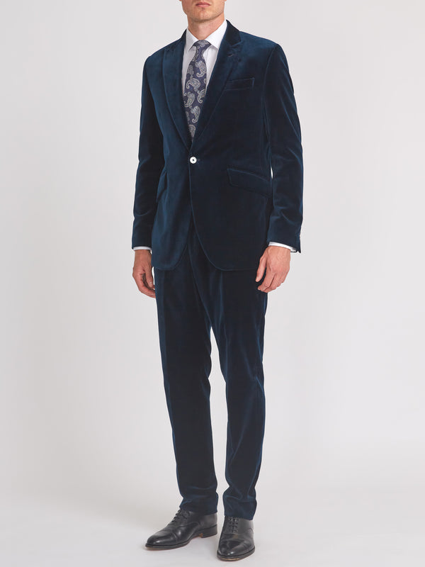 favourbrook Navy Velvet Cotton Newport Jacket