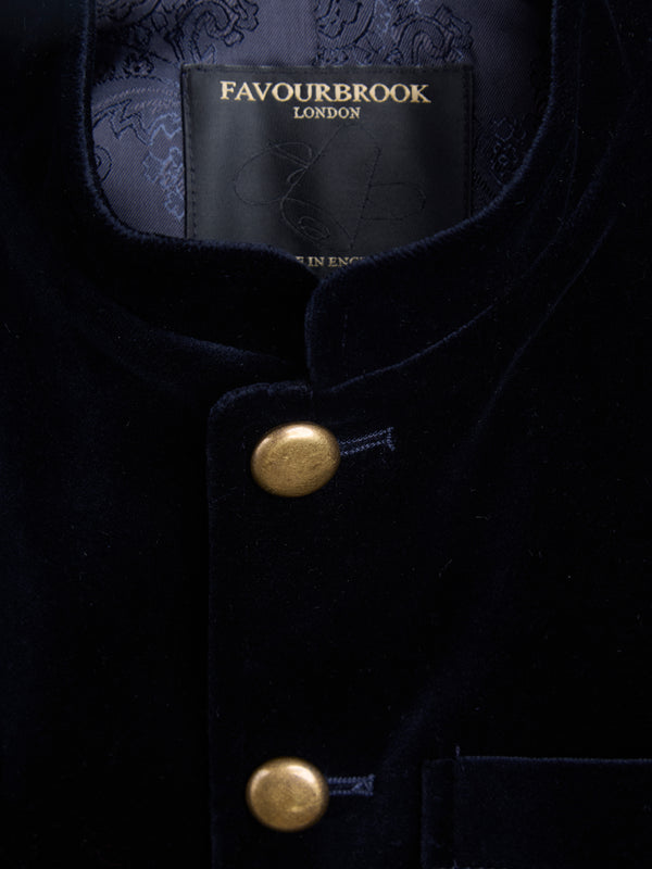 Favourbrook Navy Velvet Cotton Wiltshire Gilet