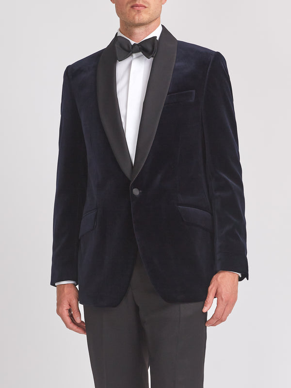 Favourbrook Navy Velvet Shawl Lapel Dinner Jacket