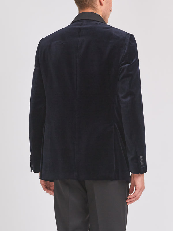 Favourbrook Navy Velvet Shawl Lapel Dinner Jacket