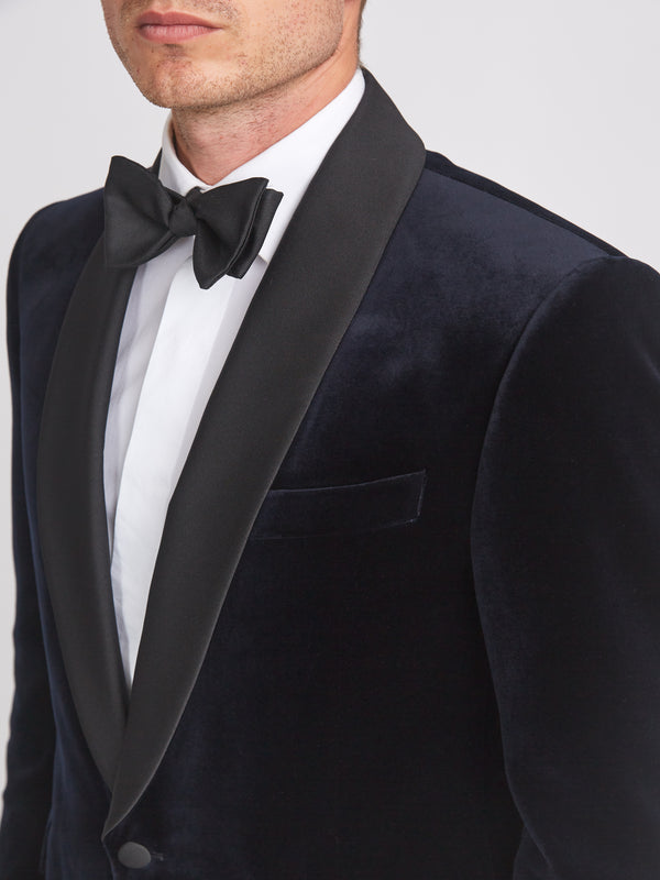 Favourbrook Navy Velvet Shawl Lapel Dinner Jacket