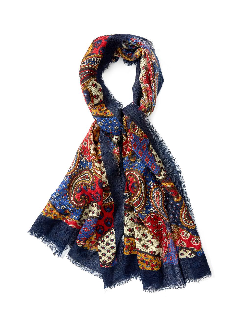 Favourbrook Navy Woodstock Wool Scarf