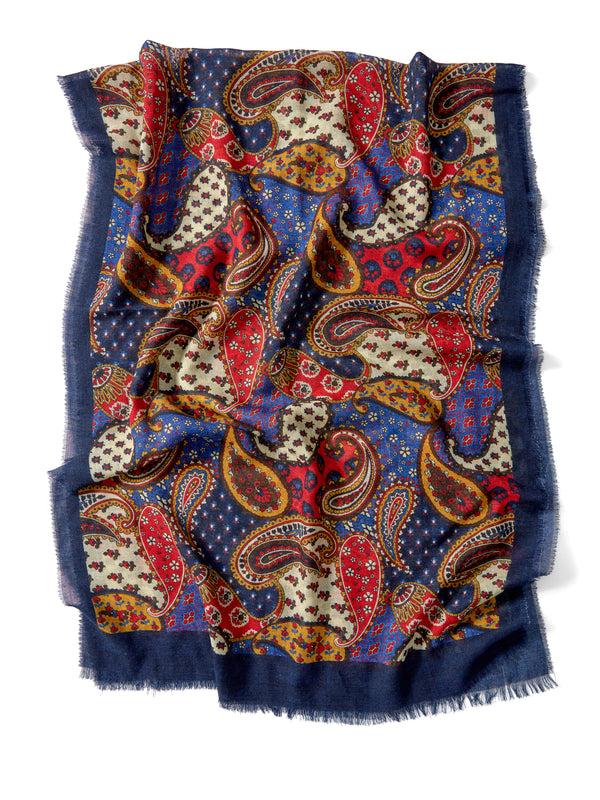 favourbrook Navy Woodstock Wool Scarf