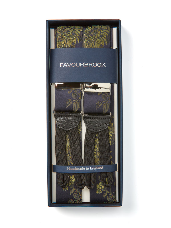 favourbrook Olive Bourgainville Silk Braces