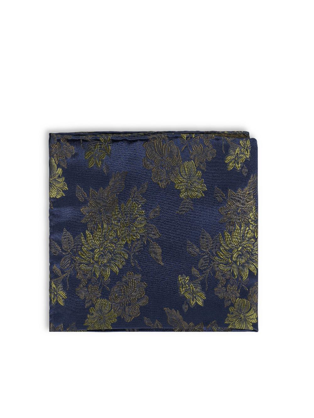 Favourbrook Olive Bourgainville Silk Pocket Square