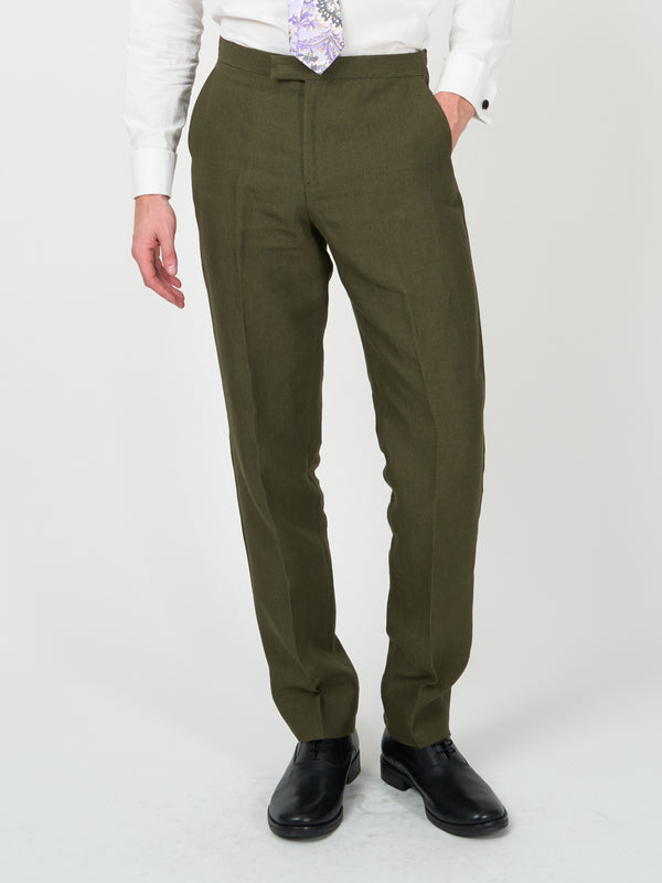 favourbrook Olive Hembridge Linen Dress Trouser