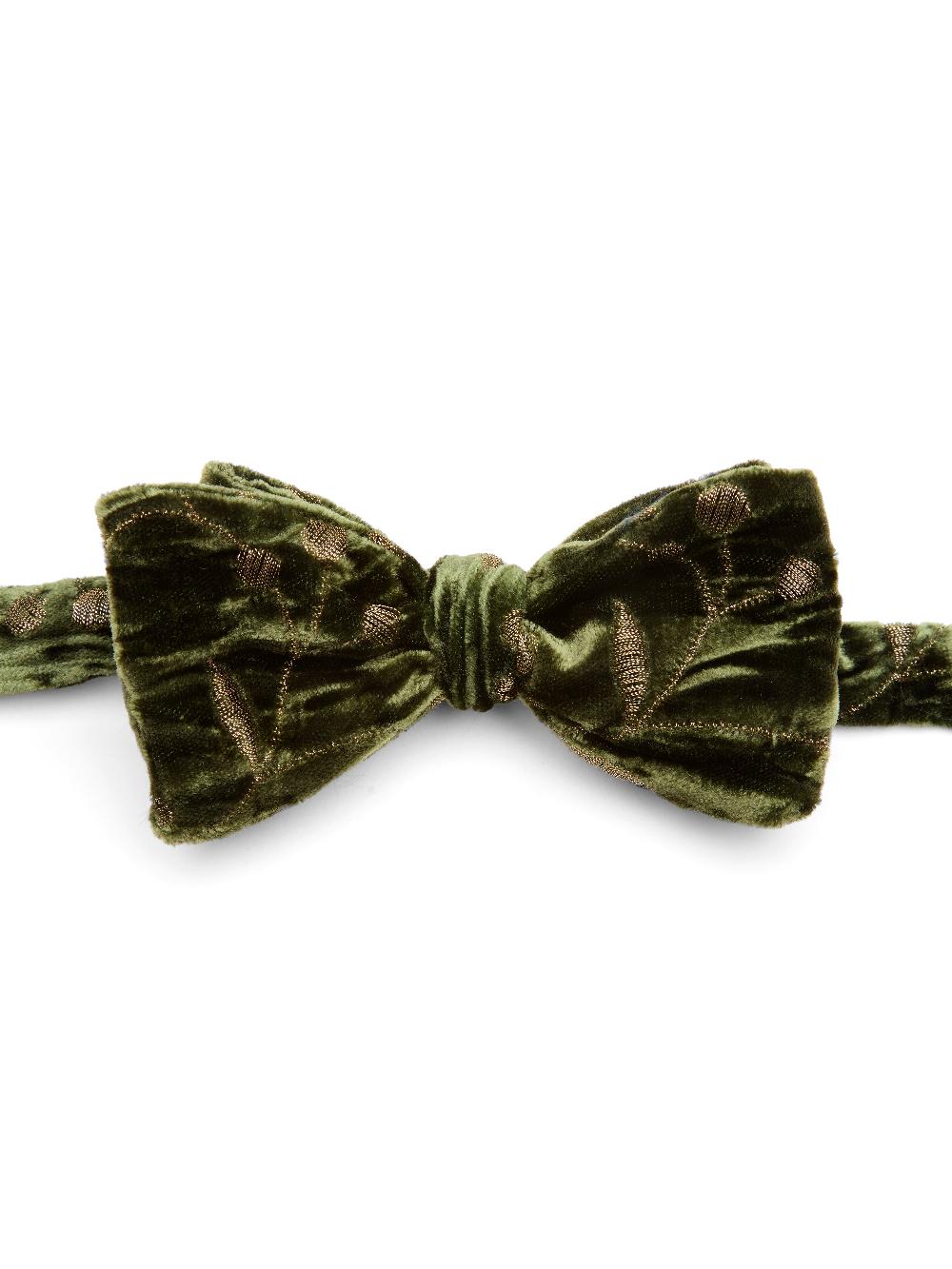 Favourbrook Olive Lurex Berries Silk/Rayon Bow Tie