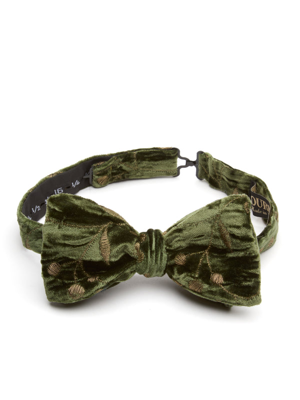 favourbrook Olive Lurex Berries Silk/Rayon Bow Tie