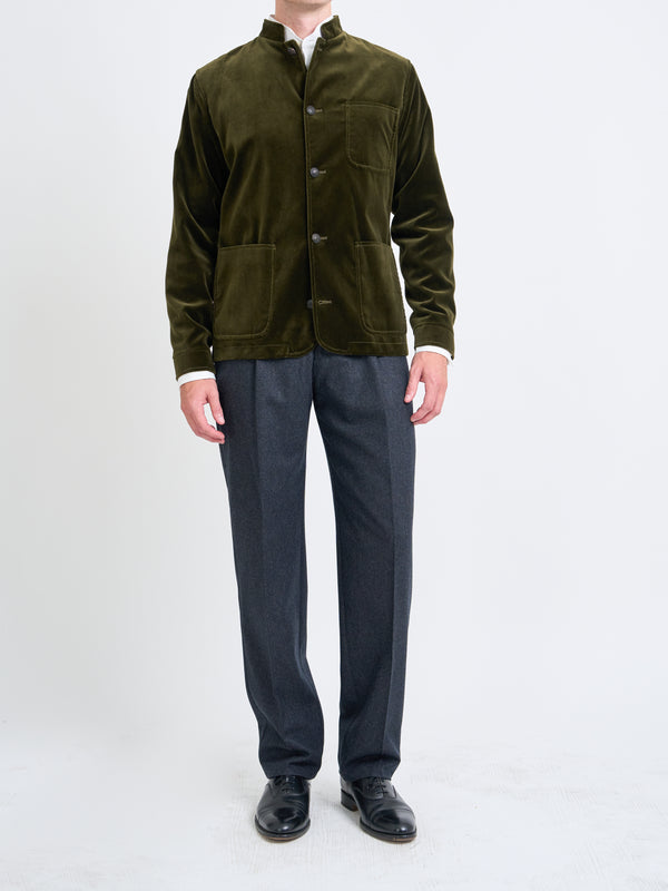 Favourbrook Olive Velvet Cotton Artist Jacket