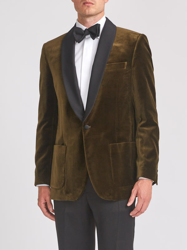 Favourbrook Olive Velvet Cotton Chaucer Jacket