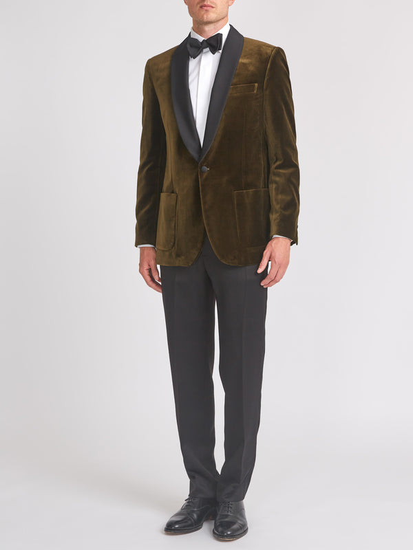favourbrook Olive Velvet Cotton Chaucer Jacket